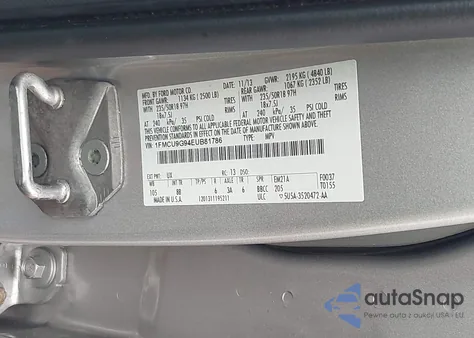 2014 Ford Escape Se z USA, uszkodzony, nr VIN 1FMCU9G94EUB81786